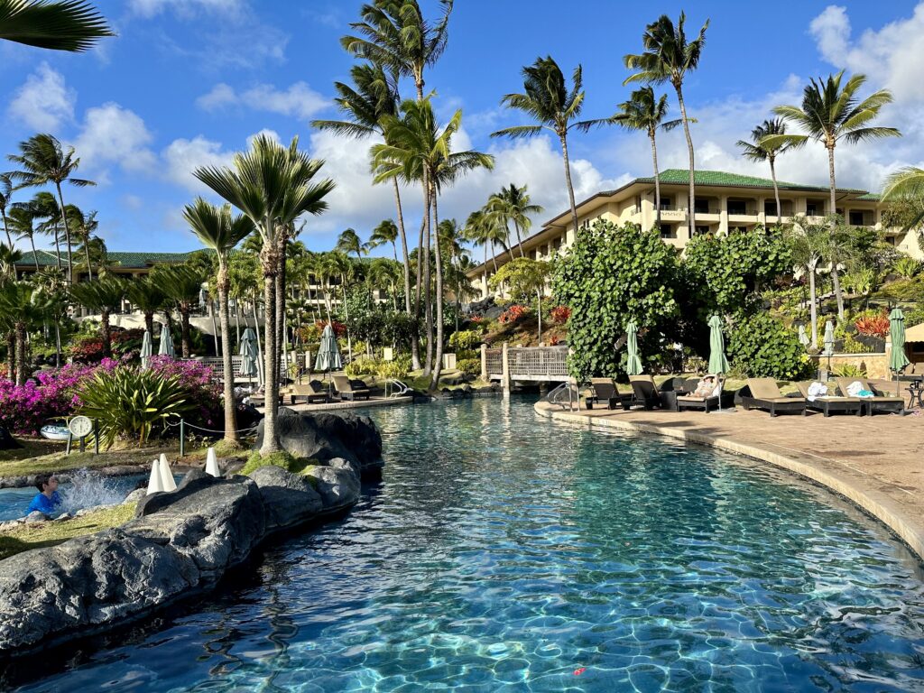 The main pool at Grand Hyatt Kauai