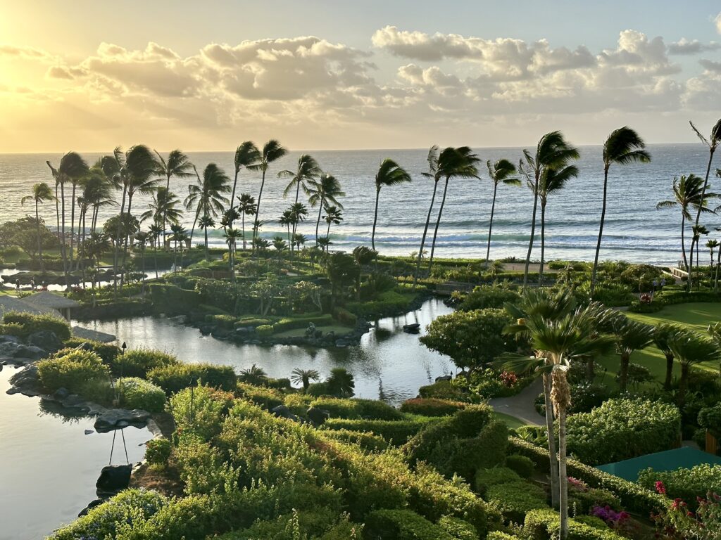 The view from the room located on the top floor at Grand Hyatt Kauai