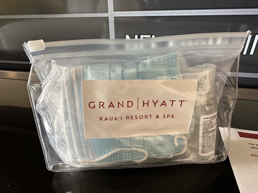 Goodies in the room at Grand Hyatt Kauai