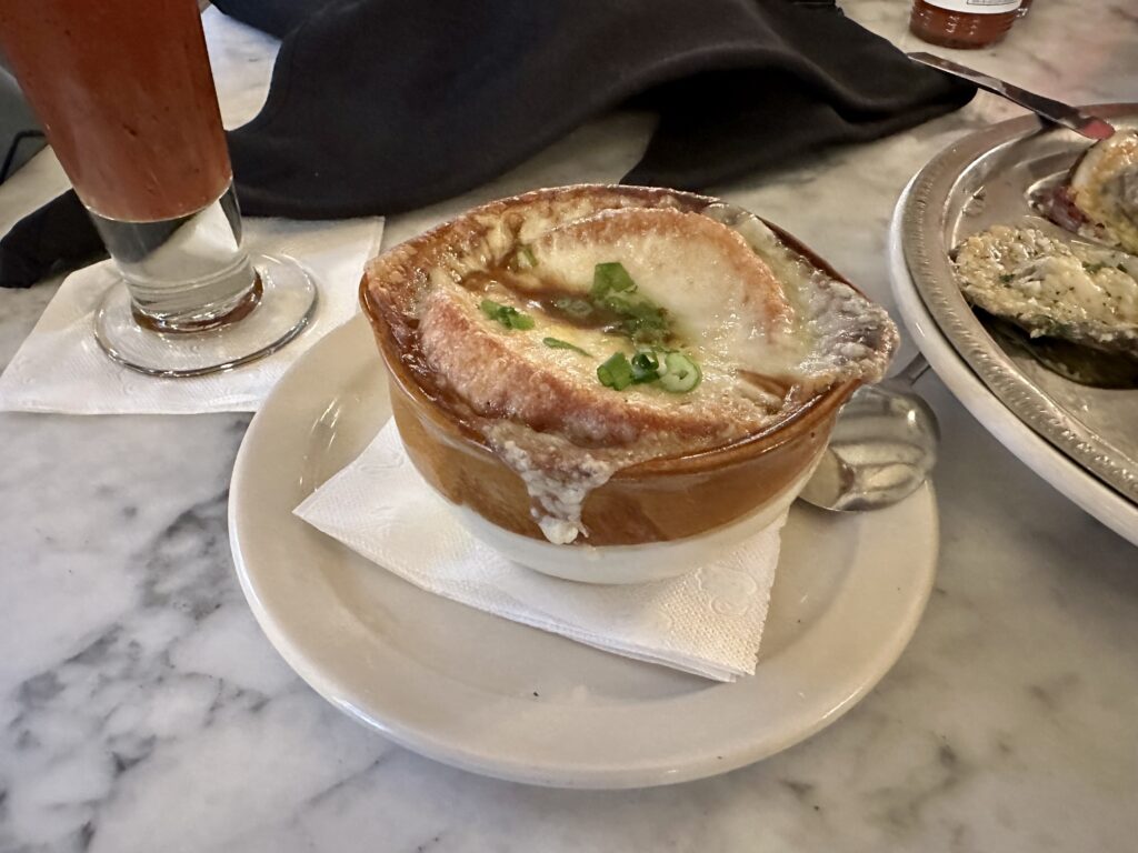 French onion soup at the Royal House in New Orleans