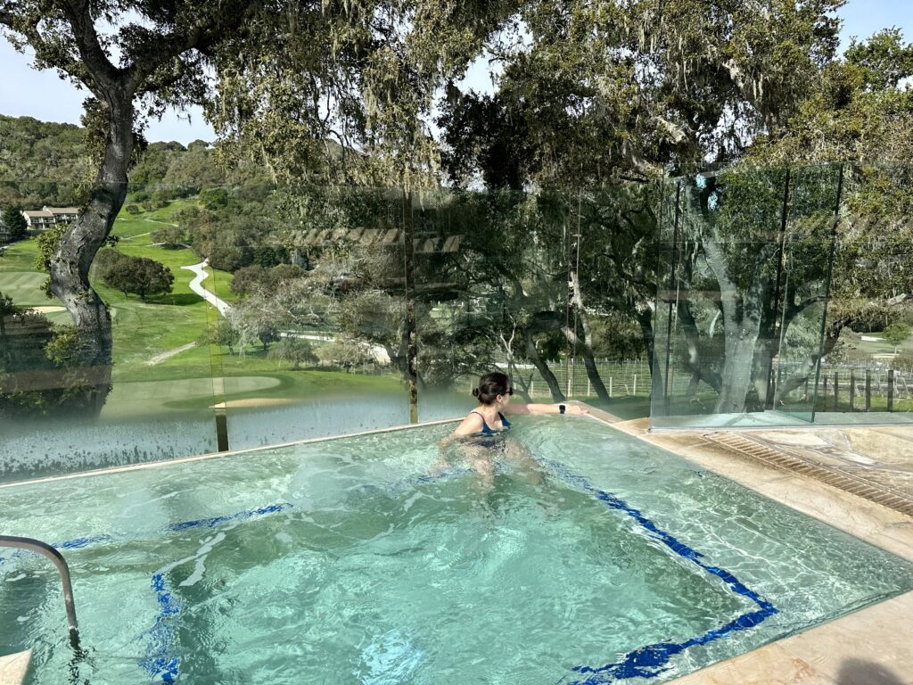 The infinity hot tub at Carmel Valley Ranch