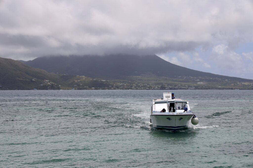 A charter boat from St. Kitts to Nevis