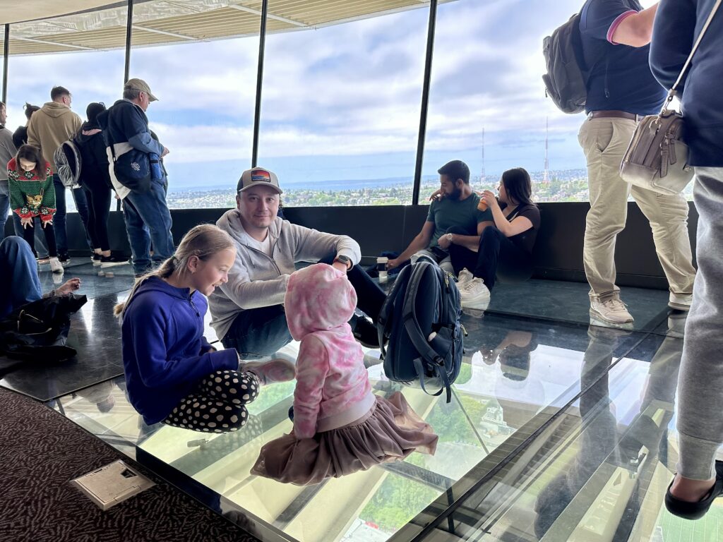 Revolving glass floor at Space Needle, Seattle