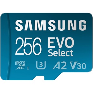 SAMSUNG EVO Select Micro SD-Memory-Card + Adapter, 256GB microSDXC 130MB/s Full HD & 4K UHD, UHS-I, U3, A2, V30, Expanded Storage for Android Smartphones, Tablets, Nintendo-Switch (MB-ME256KA/AM)