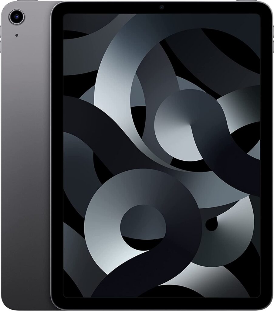 Apple iPad Air (5th Generation): with M1 chip, 10.9-inch Liquid Retina Display, 256GB, Wi-Fi 6, 12MP front/12MP Back Camera, Touch ID, All-Day Battery Life – Space Gray