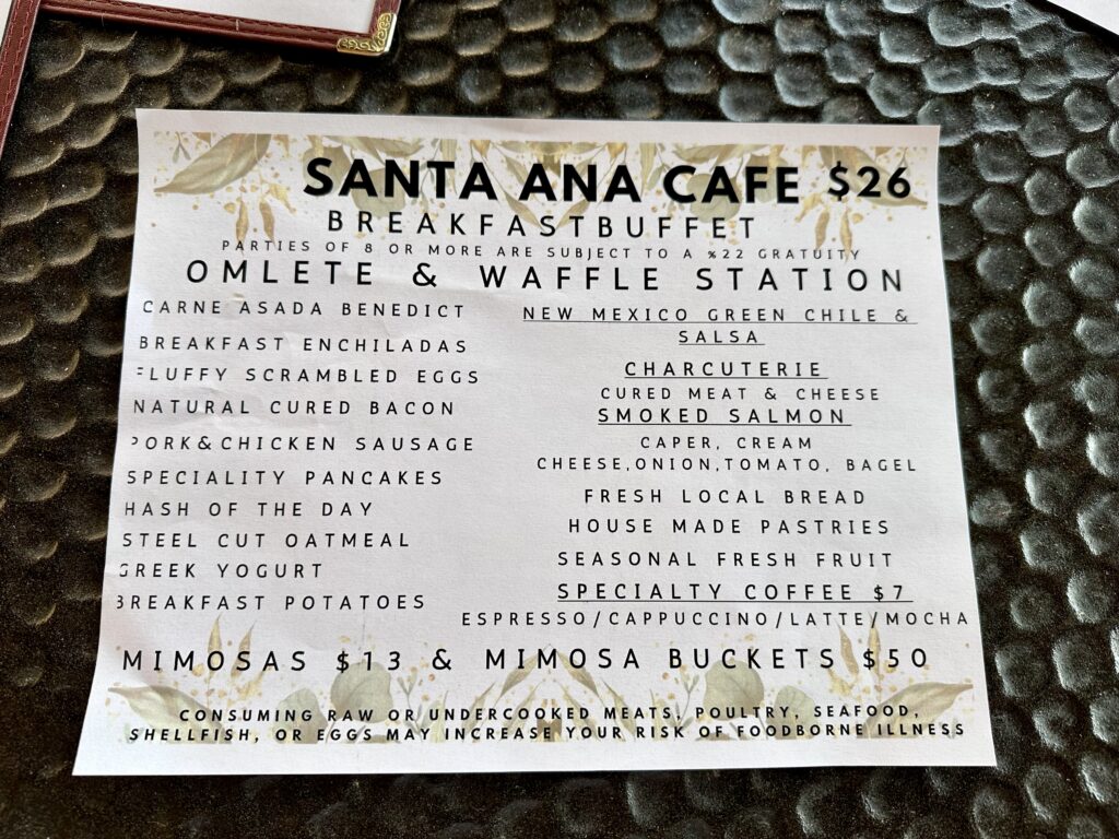 Santa Ana Cafe at Hyatt Regency Tamaya Resort and Spa, breakfast buffet