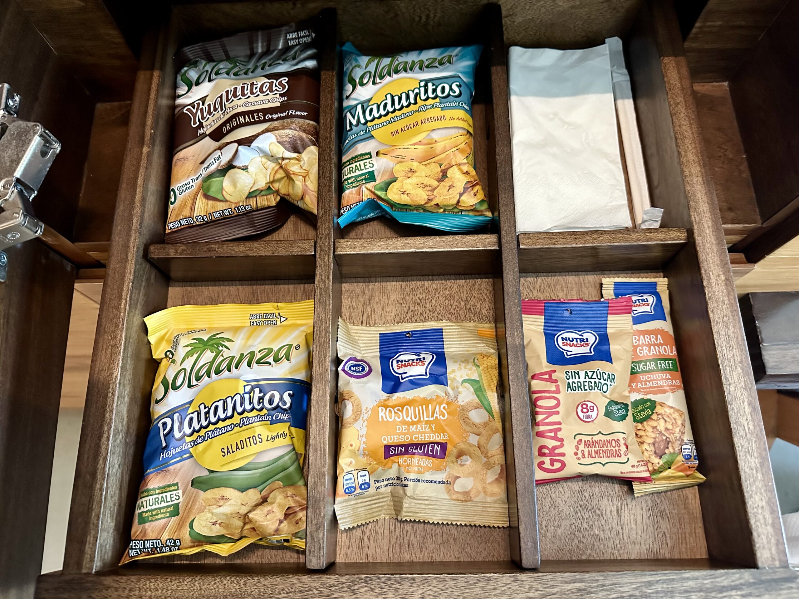 Complimentary minibar with snacks and non-alcoholic beverages at Andaz Papagayo
