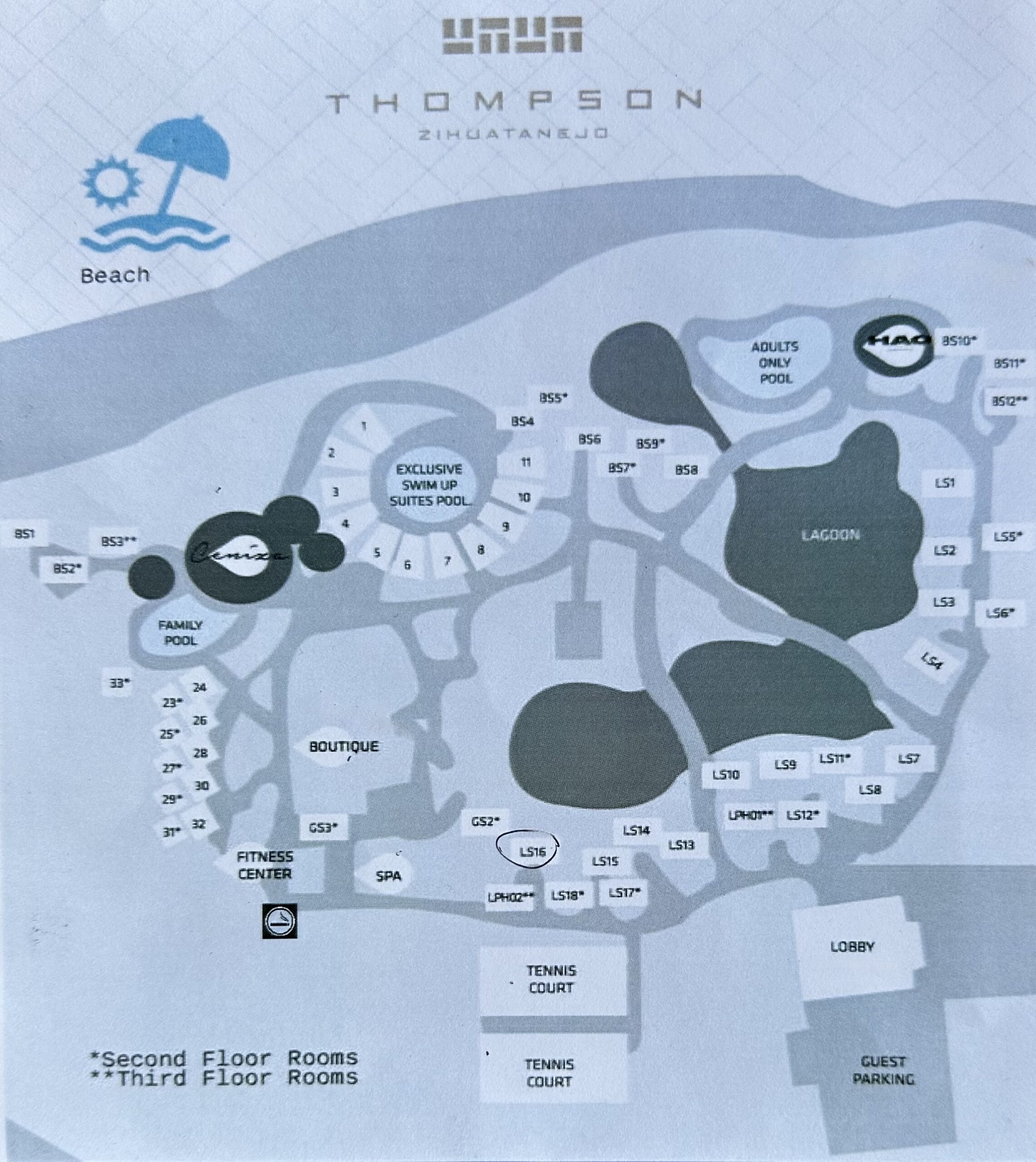 Thompson Zihuatanejo resort map