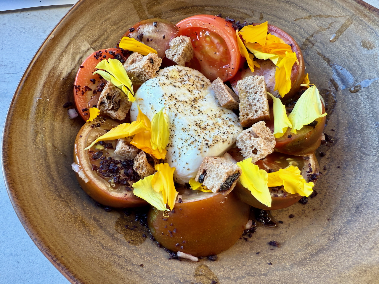 Burrata salad at Carmocha restaurant, Grand Hyatt Indian Wells