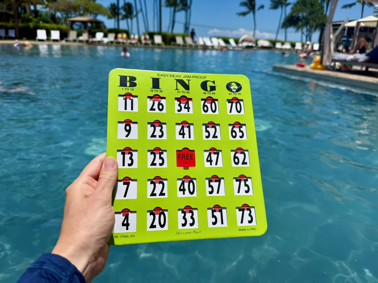 Poolside bingo game at Andaz Maui
