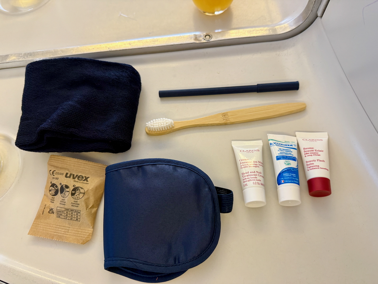 Paris to Los Angeles in Air France Business Class amenity kit