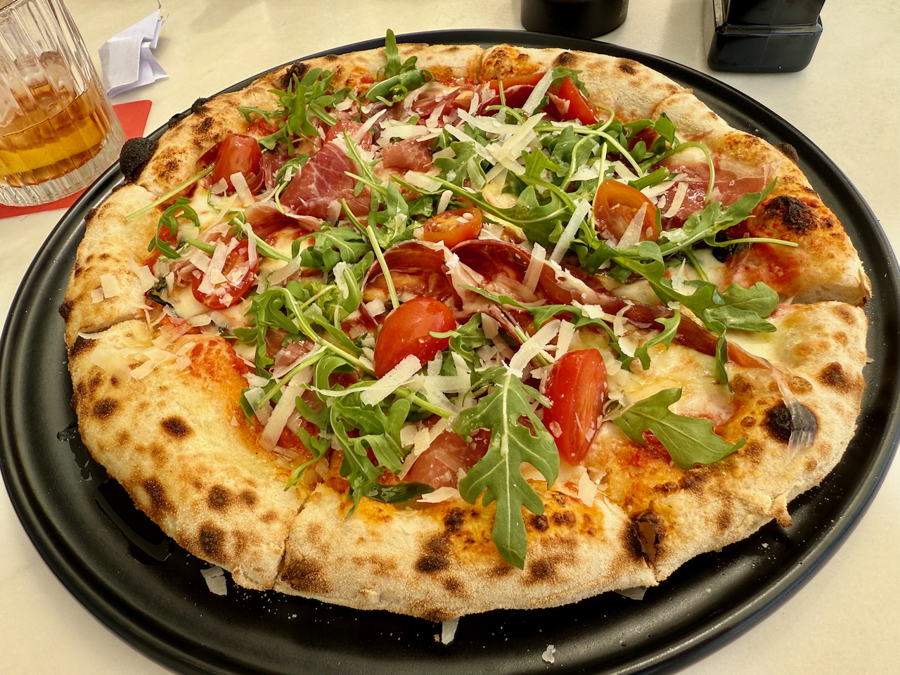 Pizza at Bamboleo restaurant at La Zambra hotel