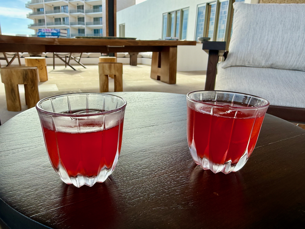 A welcome drink at Park Hyatt Cabo