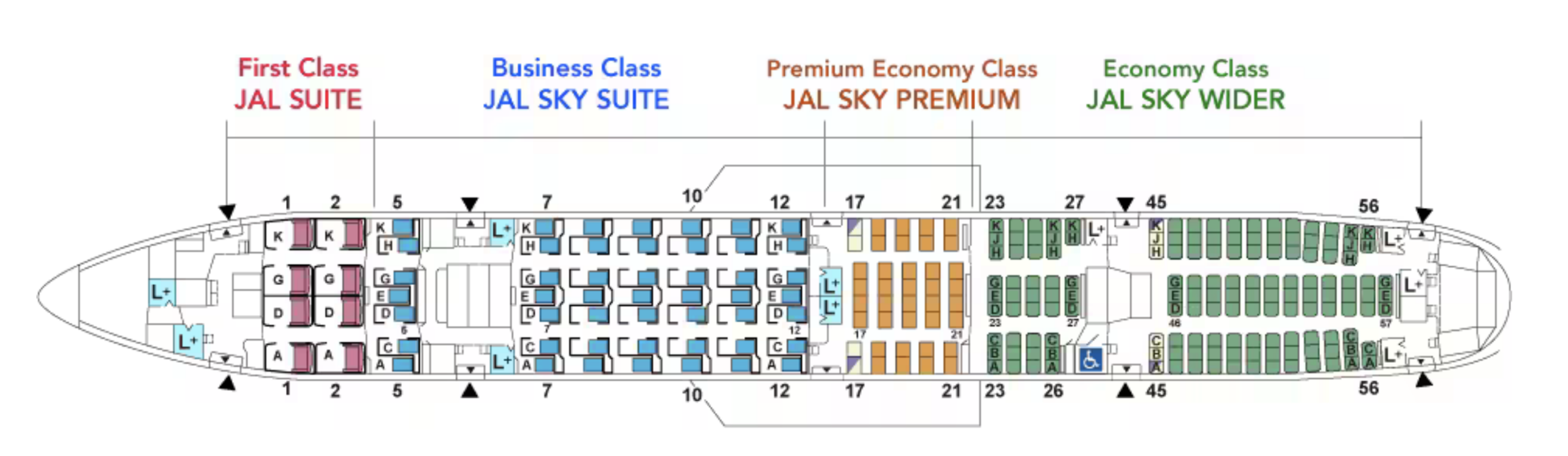 AL Boeing 777-300ER Business Class cabin layout